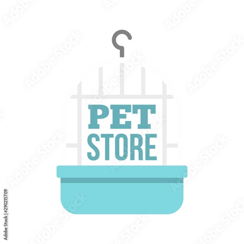 Bird cage pet store logo. Flat illustration of bird cage pet store vector logo for web design