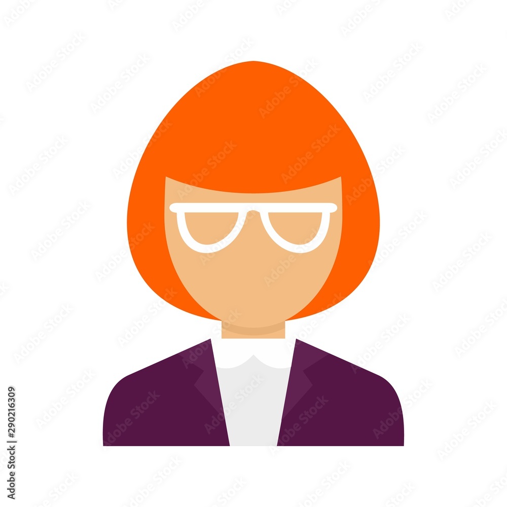 Museum woman guide icon. Flat illustration of museum woman guide vector icon for web design