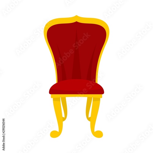 King throne icon. Flat illustration of king throne vector icon for web design