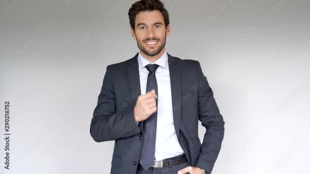 Businessman standing on white background Businessman standing on white background