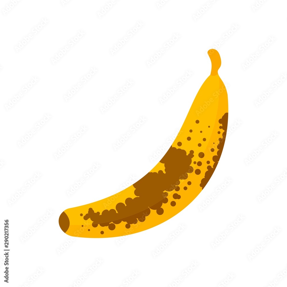 Brown dot banana icon. Flat illustration of brown dot banana vector icon for web design