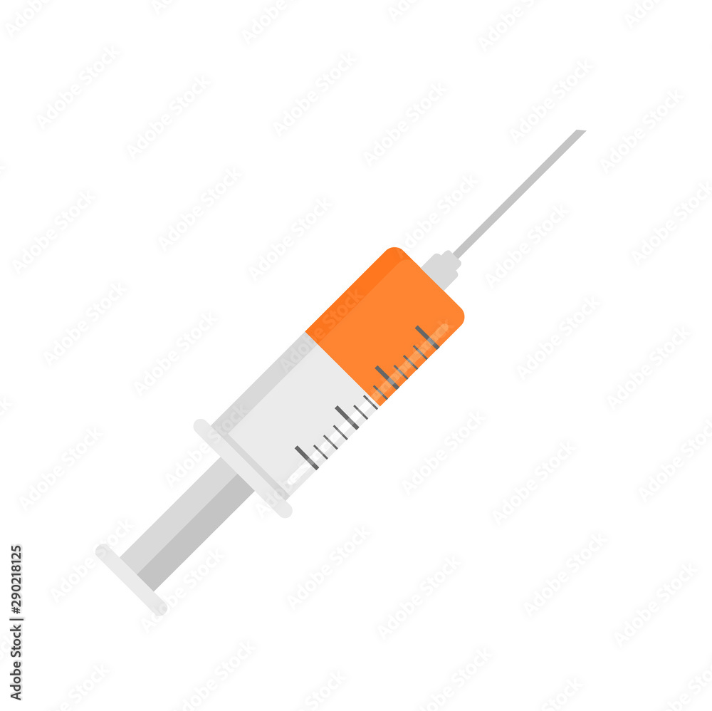 Syringe icon. Flat illustration of syringe vector icon for web design Syringe icon. Flat illustration of syringe vector icon for web design