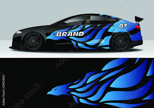 car wrap with colorful modern line vector design