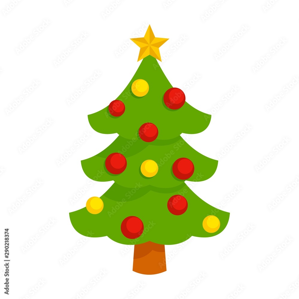Xmas tree icon. Flat illustration of xmas tree vector icon for web design Xmas tree icon. Flat illustration of xmas tree vector icon for web design