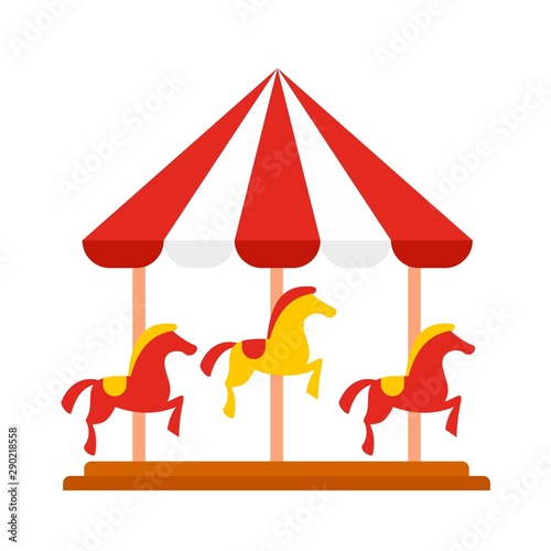 Horse carousel icon. Flat illustration of horse carousel vector icon for web design