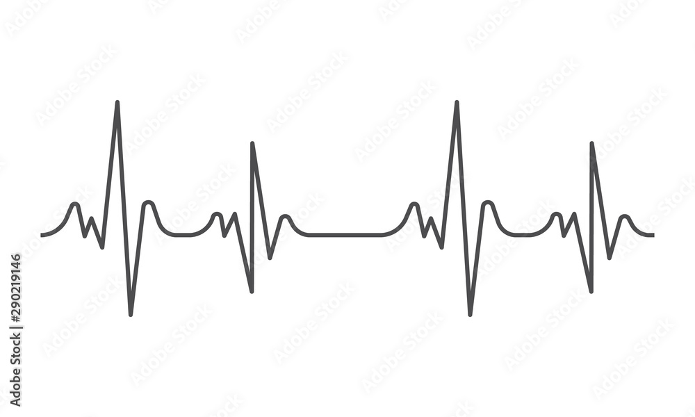 Heartbeat heart beat pulse flat vector icon for medical apps and websites.