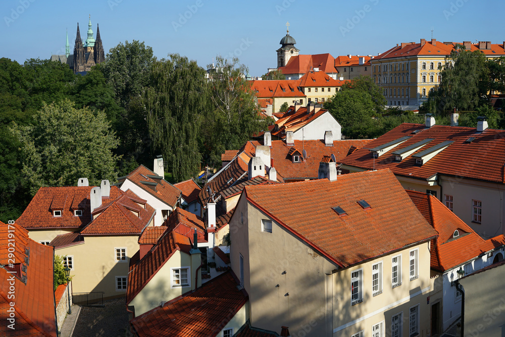 Oldest part of City Prague panorama view