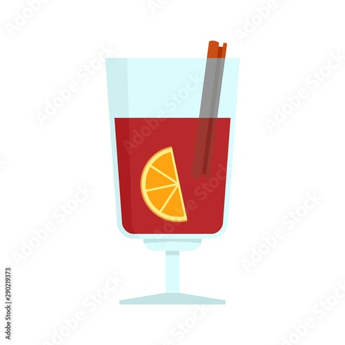 Mulled wine icon. Flat illustration of mulled wine vector icon for web design