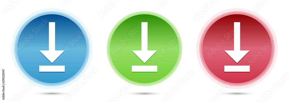 Download icon glass round buttons set illustration Download icon glass round buttons set illustration