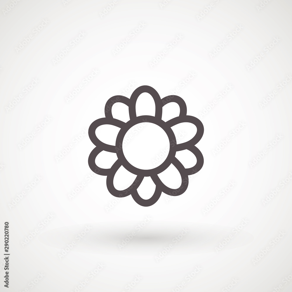 Flower Icon in trendy flat style isolated on white background. Spring symbol for your web site design, logo, app, UI. Vector illustration. Flower Icon in trendy flat style isolated on white background. Spring symbol for your web site design, logo, app, UI. Vector illustration.