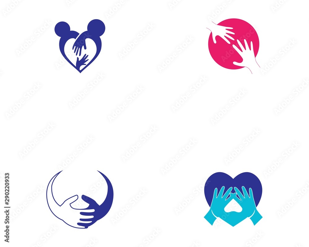 Adoption and community care Logo template vector icon