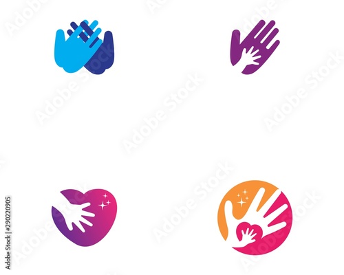 Adoption and community care Logo template vector icon