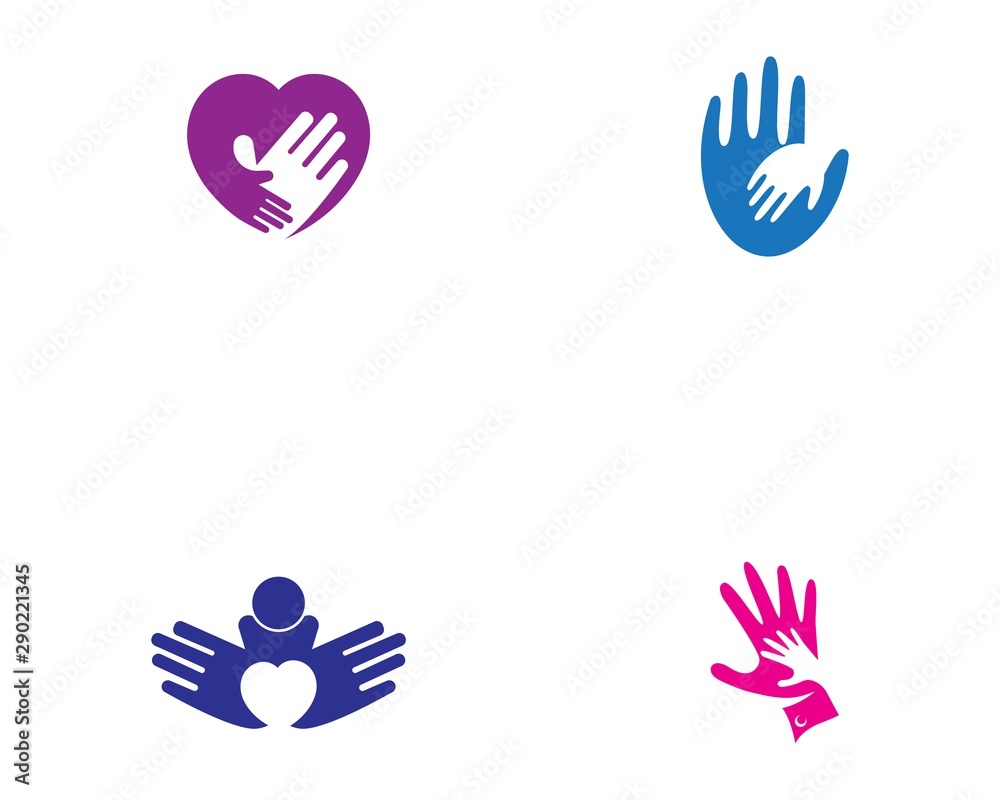 Adoption and community care Logo template vector icon Adoption and community care Logo template vector icon