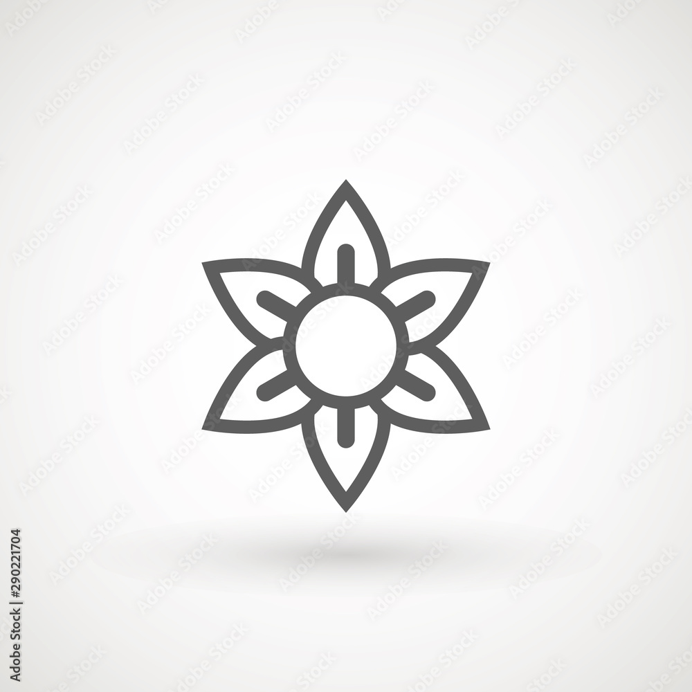 Flower Icon in trendy flat style isolated on white background. Spring symbol for your web site design, logo, app, UI. Vector illustration. Flower Icon in trendy flat style isolated on white background. Spring symbol for your web site design, logo, app, UI. Vector illustration.