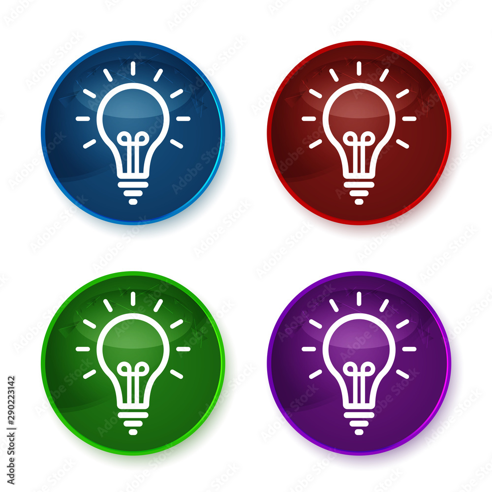 Lightbulb icon shiny round buttons set illustration Lightbulb icon shiny round buttons set illustration