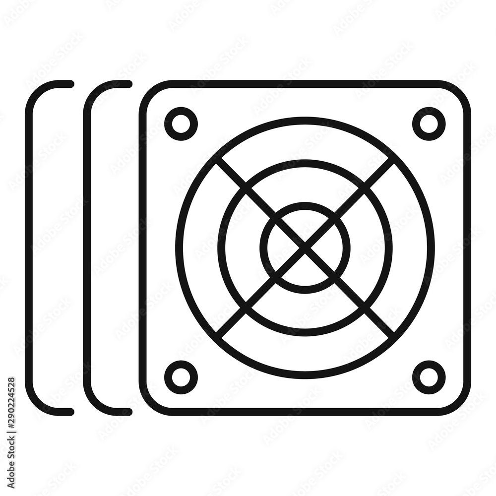 Mining farm cooler icon. Outline mining farm cooler vector icon for web design isolated on white background Mining farm cooler icon. Outline mining farm cooler vector icon for web design isolated on white background