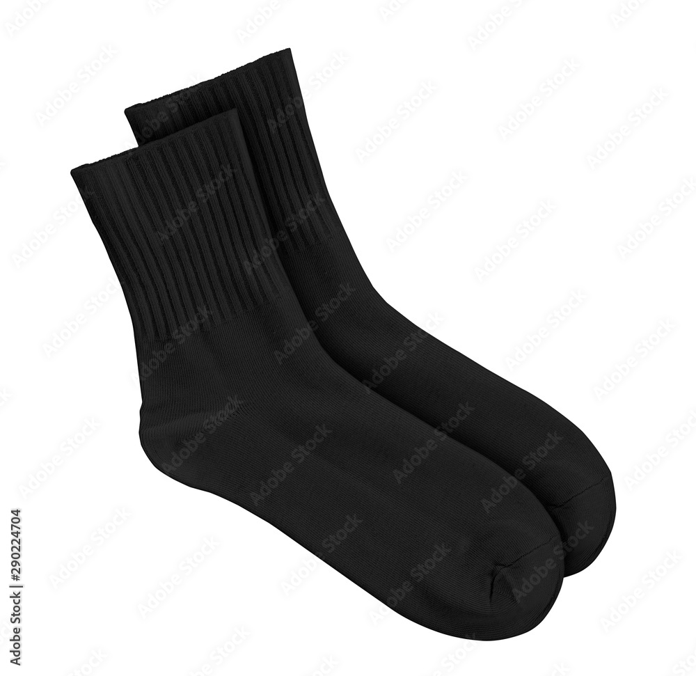 Black socks on an isolated white background Black socks on an isolated white background
