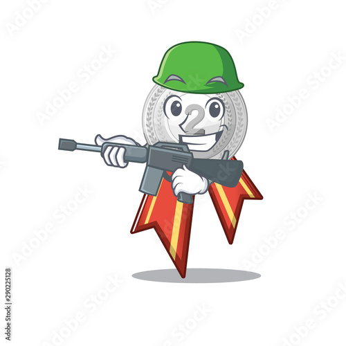 Army silver medal with the shape cartoon
