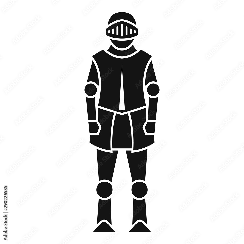Medieval knight icon. Simple illustration of medieval knight vector icon for web design isolated on white background