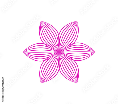 Abstract flower made of lines on a white background. Flower icon.