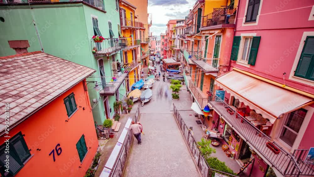 Time Lapse - Passengers Walking on the Street in a Italian Town - 4K Time Lapse - Passengers Walking on the Street in a Italian Town - 4K