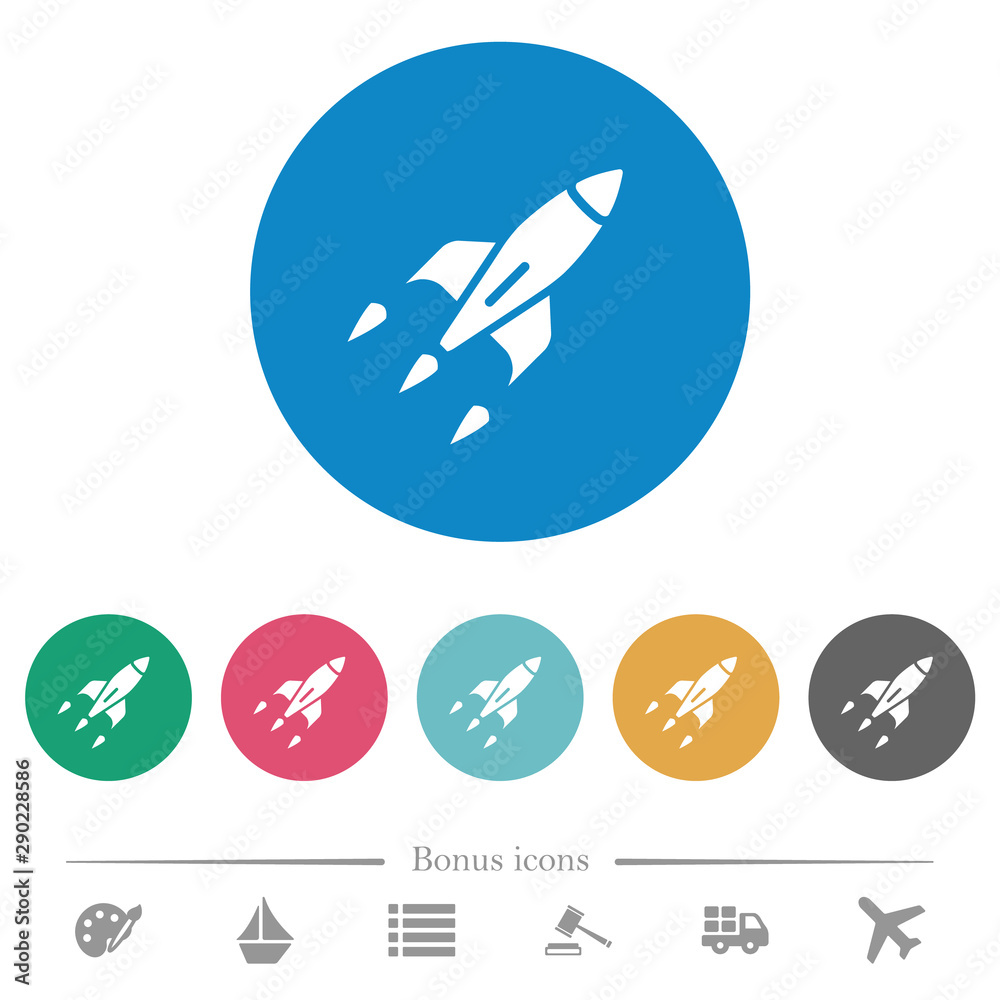 Rocket flat round icons Rocket flat round icons