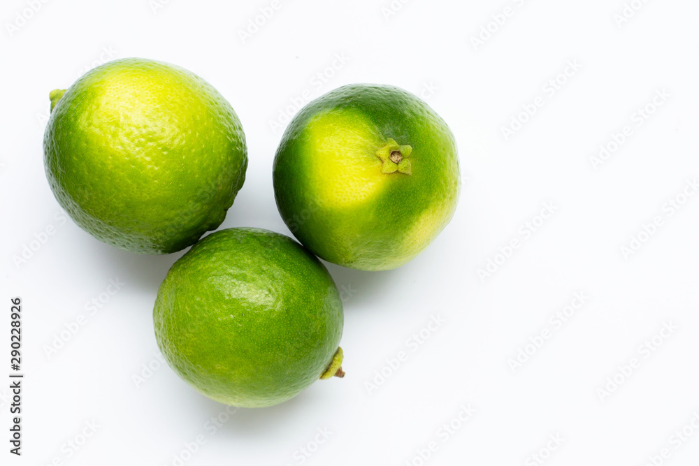 Fresh limes isolated on white background. Fresh limes isolated on white background.