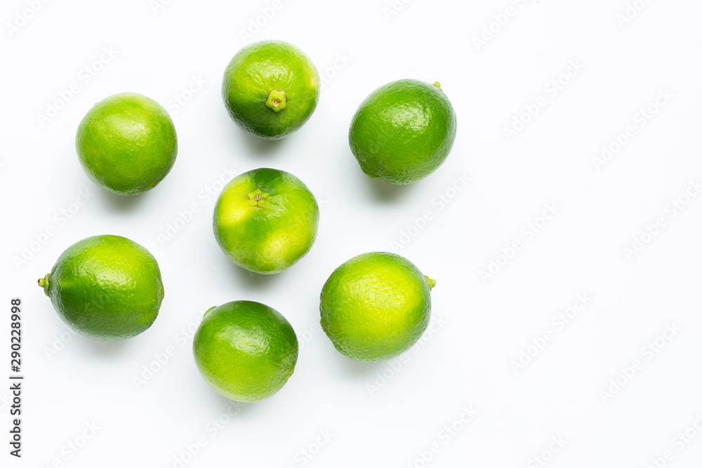 Fresh limes isolated on white background. Fresh limes isolated on white background.