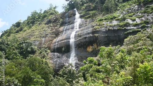 Beautiful Sri Lankan waterfall called Rikili falls at Sabaragamuwa Province photo