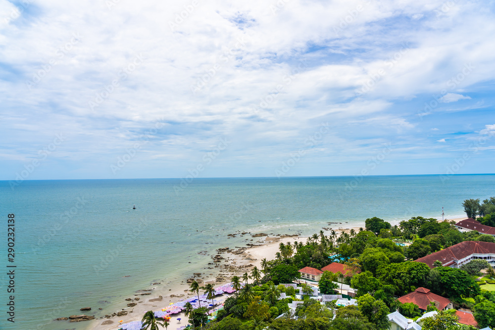 Beautiful landscape and cityscape in hua hin city around sea ocean bay