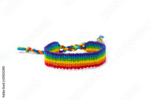 LGBT solidarity bracelet, isolated image