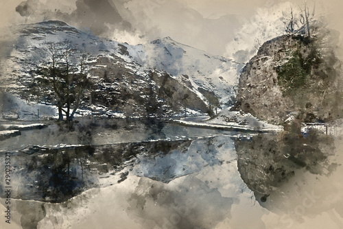 Digital watercolor painting...