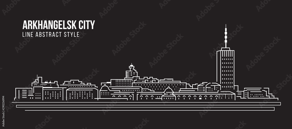 Cityscape Building Line art Vector Illustration design - Arkhangelsk city