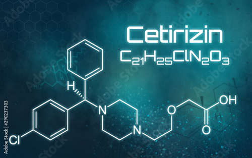 Chemische Formel von Cetirizin