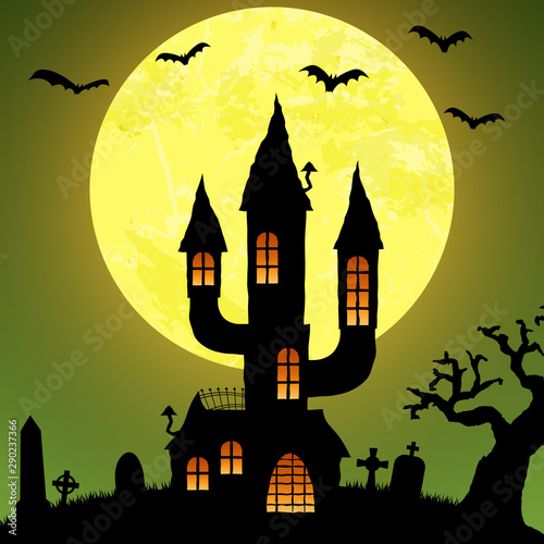 Halloween scary castle background