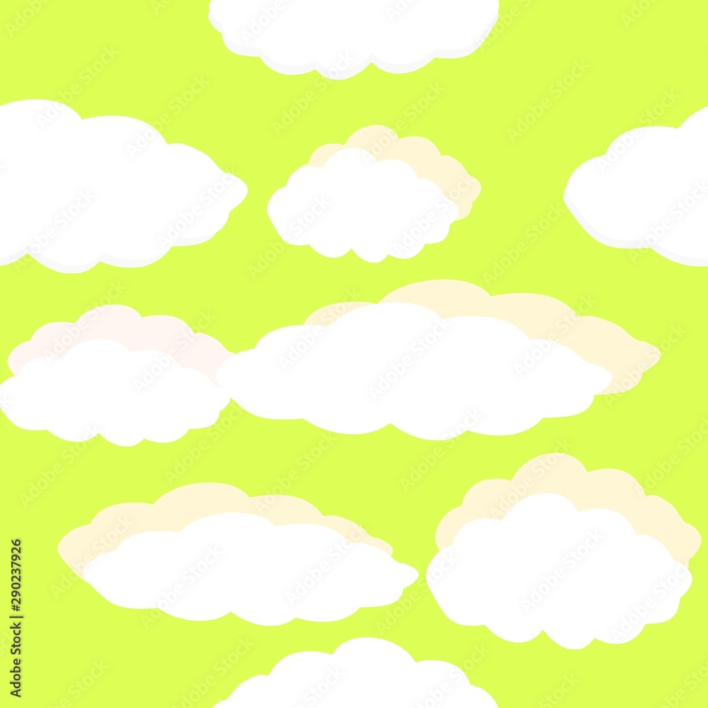 seamless background with clouds drawing vector