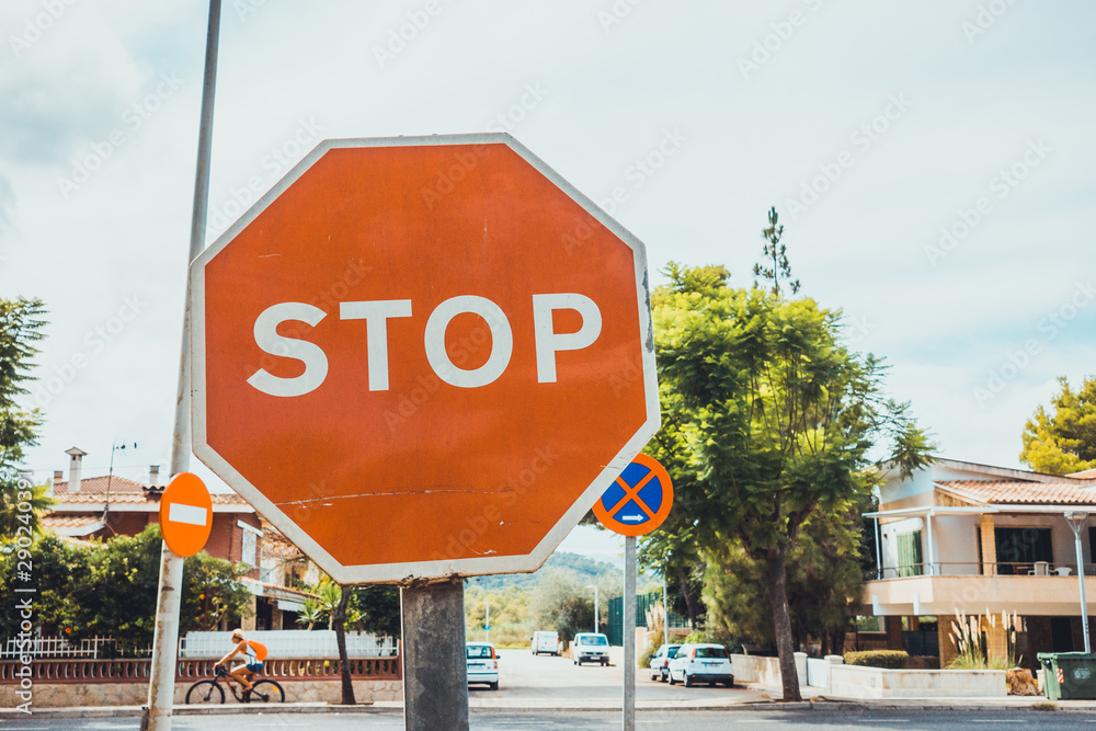 stop traffic sign at majorca