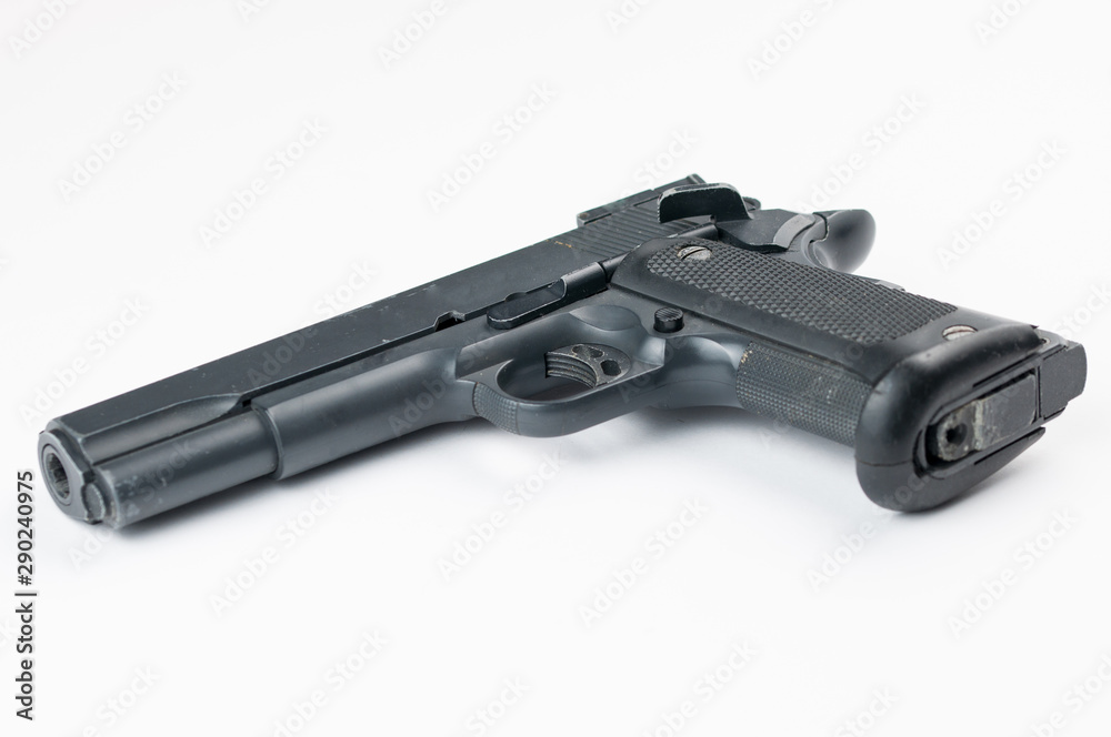 Gun isolated on white background.Pistol isolated