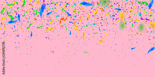 Streamers and confetti. Colorful tinsel and foil r