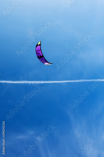 kite surfer parachute in the sky