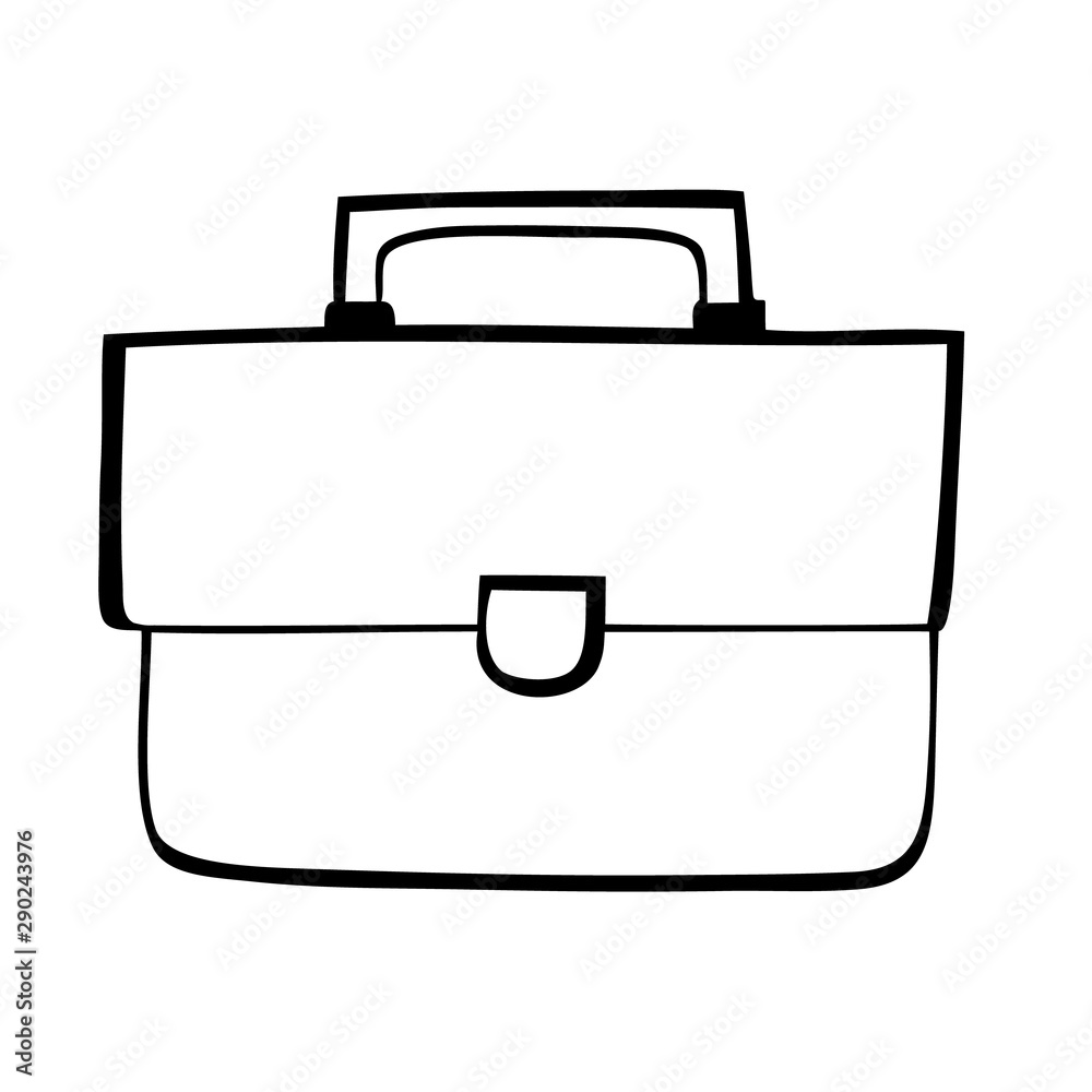 Black and white buisness bag vector icon Black and white buisness bag vector icon
