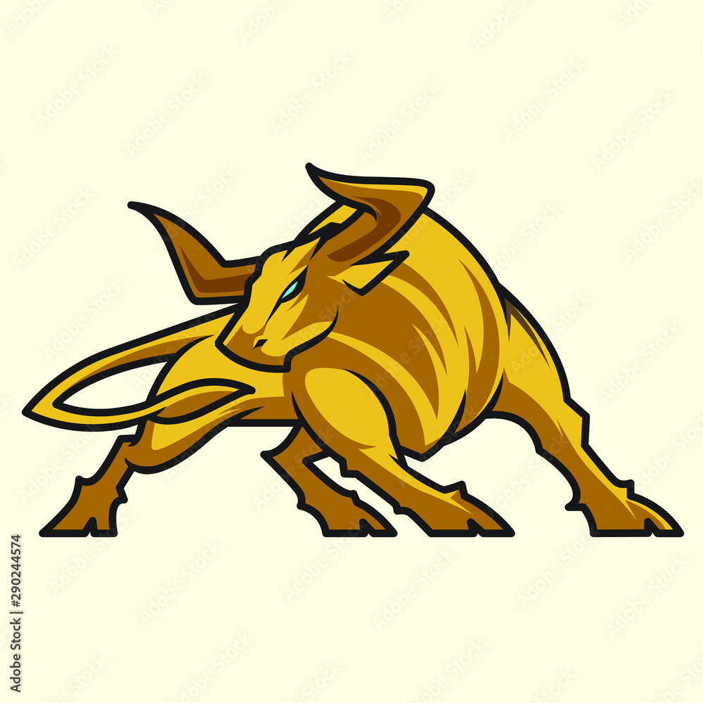 Fototapeta premium Bull logo vector background