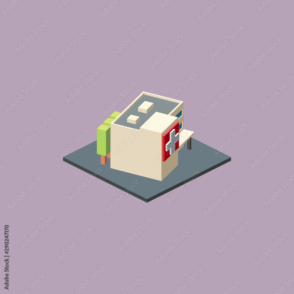 Isometric Hospital Isolated Images Isometric Hospital Isolated Images