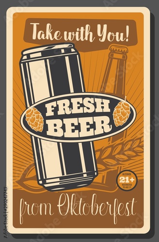 Oktoberfest festival, craft beer can and bottle