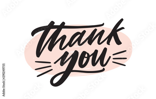 Thank you handwritten vector black ink lettering