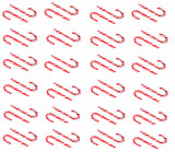 Christmas candy cane pattern on blue white background. Flat lay and top view