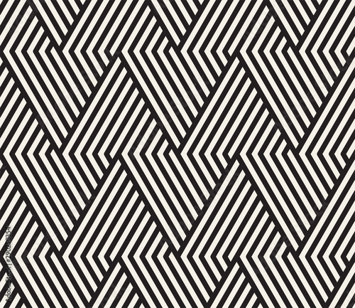 Vector seamless stylish pattern. Geometric striped ornament. Simple lattice lines background.