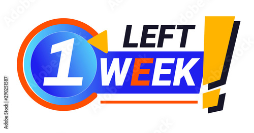 Last week left isolated icon, sale countdown, limited special offer