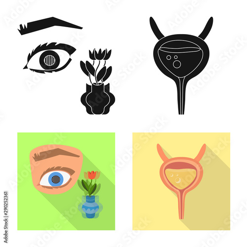 Isolated object of diet and treatment icon. Collection of diet and medicine stock symbol for web.