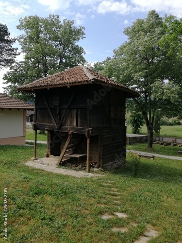 Serbian traditional wooden cottage